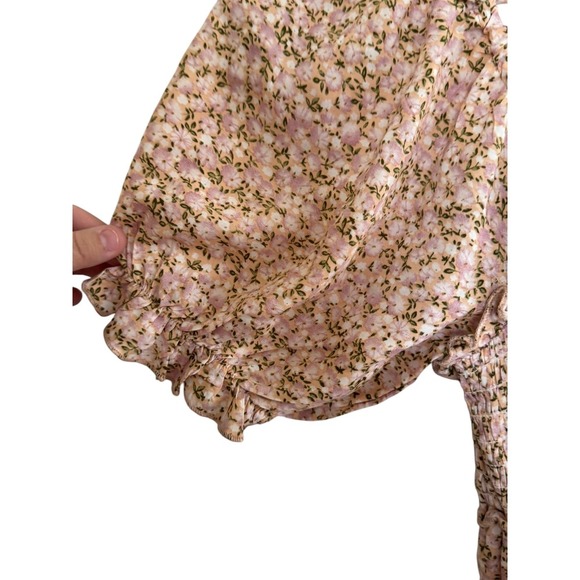 Polagram Floral Off Shoulder Midi Dress Small Pink Spring Summer - Picture 5 of 8